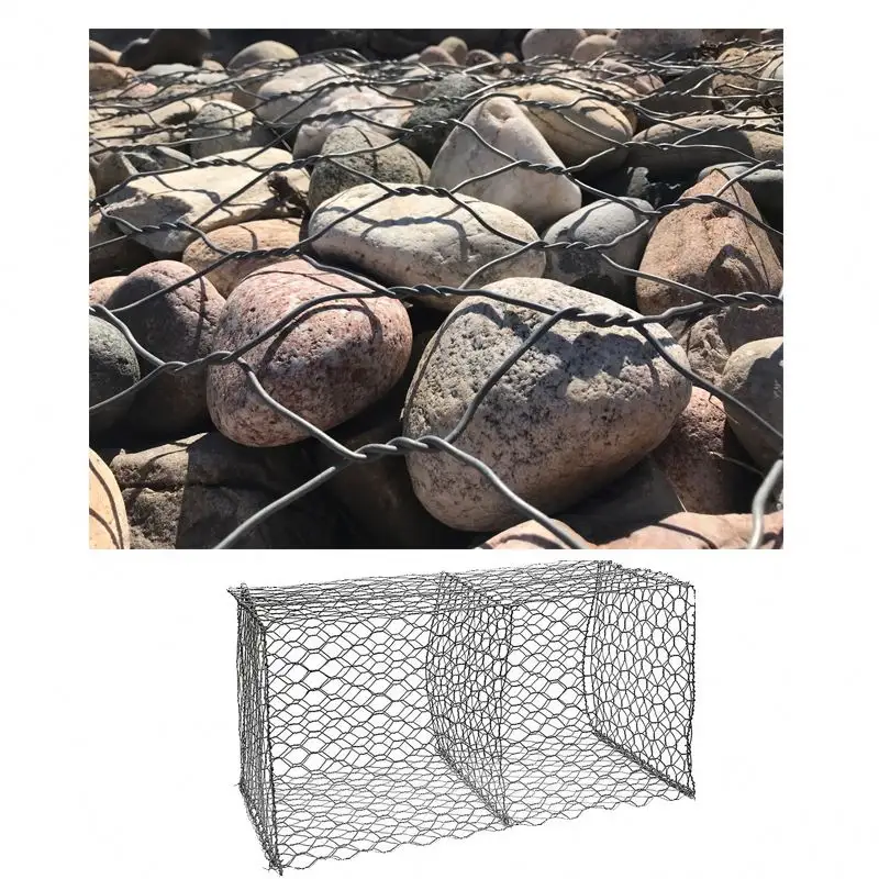 Maglia del gabbione della gabbia di pietra esagonale galvanizzata spessore di 10*8cm 2.7mm per la parete del fiume
