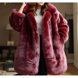 Vêtements personnalisés nouveau manteau en fausse fourrure femme fausse fourrure moyenne longue Explosion multicolore confortable grande taille manteau pour femmes - Product Image 2