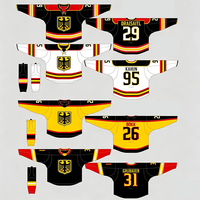 Maillot de hockey sur glace sublimé multi-usages pour hockey sur glace en patins et hockey sur glace en roller – Vêtement de sport polyvalent pour équipe
