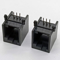 Connecteur de prise téléphonique femelle RJ11/RJ12 à angle gauche 6P6C 6P4C Connecteur Ethernet Type RJ45