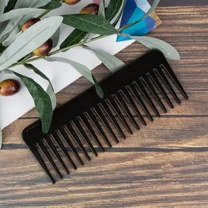 Gloway Oem Black Detang ling Comb Detang ler Benutzer definiertes Logo Kunststoff Breiter Zahnhaarkamm für langes, dickes, lockiges, gewelltes Haar