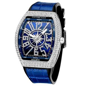 <strong>China</strong> Wholesale <strong>Online</strong> Shop Pintime Bling Hip Hop Iced Out <strong>Watch</strong> Luxury Tonneau Dropshipping Diamond <strong>Watches</strong> Men - Product Image 1