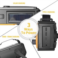 OEM al por mayor manivela solar personalizada NOAA Weather Radio portátil Camping linterna con generador SOS para acampar al aire libre