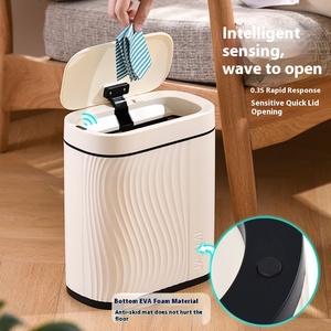 Light Luxury Smart Sensor Trash Can for Home Use Automatic Narrow Gap Electric Waste <strong>Bin</strong> <strong>Lid</strong> Made Durable <strong>Plastic</strong> for Bathroom - Product Image 2