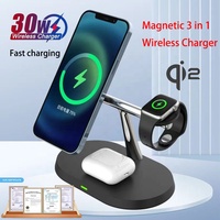 Station de charge magnétique 15W 2025 pour iPhone 17/16/15 Pro Max et Apple Watch - Chargeur sans fil magnétique compatible ordinateur portable (conforme ROHS)