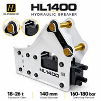 Casse-roche hydraulique de type boîte SY215 XE215 HL1400 SB81 avec accessoire marteau de démolition à burin de 140 mm pour excavatrices