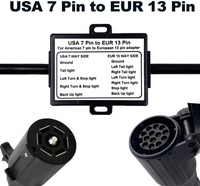 Anhängerlicht-Converter US-Fahrzeug mit 7-Wegen-Klingenanhängeranschluss zu europäischem Wohnmobil mit 13-Pin-Rundstecker-Anhänger-Adapter