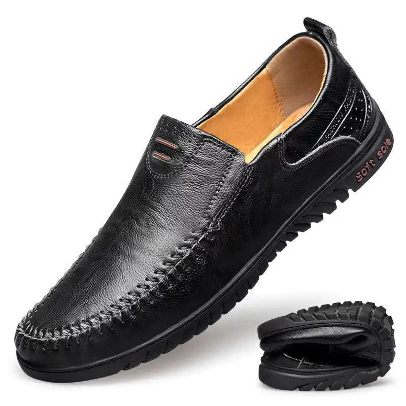 low price sports shoes pu black men loafer lace-up casual brown men loafer flat boats oxfords leather dress shoes