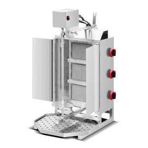 Parrilla de <span class=keywords><strong>Comida</strong></span> comercial de acero inoxidable <span class=keywords><strong>a</strong></span> precio barato, equipo Gryos Doner Kebab Top Motor Rolling 3 quemador de Gas Shawarma - Product Image 3