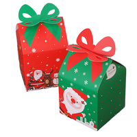 Kerstmis geëmbosseerde, recyclebare, zelfopstellende, voedselveilige fruit- en snoepdozen van papier met handvat voor Kerstavond