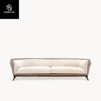 Canapé lounge moderne de luxe en tissu nubuck italien, ensemble de meubles d'appoint légers, combinaison de meubles pour salon à domicile