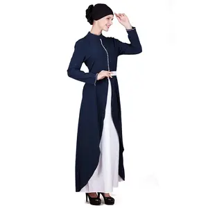 2022新设计春季穆斯林连衣裙土耳其abaya英国伊斯兰舞会礼服百褶abayas