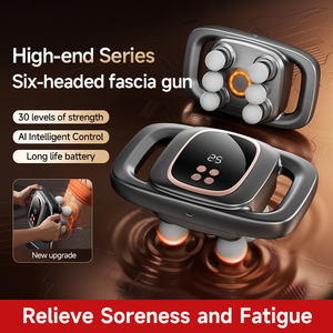 Masseur corporel portable à vente supérieure, 6 têtes, moteur à brosse à 30 vitesses, batterie longue durée, pistolet de massage musculaire professionnel - Product Image 3