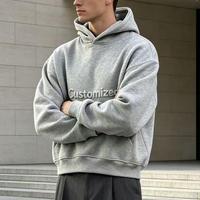 Hoodie Sweatshirt Unisex Warna Solid Oversized Loose Fit Kasual Serbaguna Hoodie Pasangan Katun Cetak Timbul