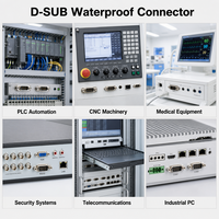 Connecteur de signal D-SUB DB15 15 broches étanche IP67/IP68, 2 rangées, 5A, à souder sur circuit imprimé, prise mâle/femelle, interface industrielle de transfert