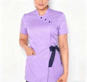 Marque privée personnalisée tunique de salon de mode élastique pour les ongles uniforme de beauté et de <span class=keywords><strong>spa</strong></span> gommage allaitement avec dentelle réglable pour les femmes de grande taille - Product Image 1