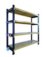 Étagère de rangement en acier sans boulons, revêtement poudré, protection contre la corrosion, pour entrepôt et présentation en supermarché