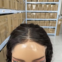 Peluca de Cabello Humano Vietnamita Larga con Frente de Encaje Transparente 16A SDD, Cierre de Encaje 5x5 HD, Ondulado, Sin Pegamento