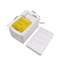 Kotak Pembiakan Mini Styrofoam Putih Kuning Baru untuk Pemeliharaan Ratu Lebah dengan 3 Bingkai