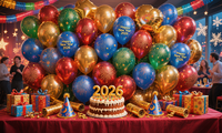 Décoration du Nouvel An 2026 Ballons chromés multifonctionnels de 5 pouces pour la décoration de fête