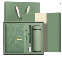 Ensemble de luxe en acier inoxydable pour bureau : carnet personnalisé, stylo et bouteille isotherme avec emballage cadeau ODM OEM