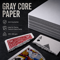 Papier pour cartes de poker 270-330 g/m² à noyau noir ou bleu, en rouleau/feuille, pour cartes de jeu de poker, taille personnalisée, haute opacité, fourniture d'usine