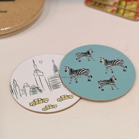 Sous-verres en bois ronds et carrés personnalisés de haute qualité, avec support en liège, en MDF, pour boissons, ensemble de sous-verres carrés en bois