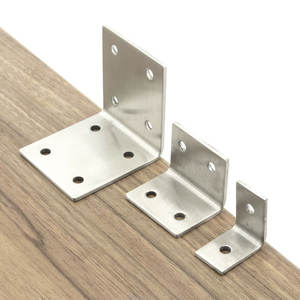 Code d'angle en acier inoxydable épaissi angle droit 90 degrés L-angle fer meubles connecteur support - Product Image 2