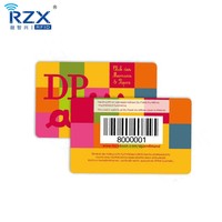 Tarjeta CR80 de PVC con Banda Magnética/IC y Código QR para Programa de Fidelización de Supermercado, Caja de Plástico con Relieve, Serigrafía