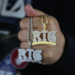 Collar con Colgante de Letras 'Respect <span class=keywords><strong>the</strong></span> <span class=keywords><strong>Ghetto</strong></span>' Estilo Hip Hop con Circonitas Cúbicas para Hombre y Mujer, Joyería Gótica con Cadena Larga - Product Image 5
