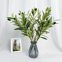 Vente en gros de plantes décoratives en plastique écologiques pour le Nouvel An, plantes en pot, faux arbres, branches d'olivier artificielles, feuilles vertes