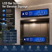 Pantalla LCD de 8.8 Pulgadas 1920x480 WiFi USB HD para Guía de Autobuses y Metros, Reproductor de Publicidad con Android 11
