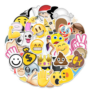 ZY0937C 52 Pezzi/Confezione Adesivi Decorativi in PVC con Faccine Sorridenti <span class=keywords><strong>per</strong></span> Ragazze Adolescenti, Laptop, Skateboard, Valigie, Chitarre, Biciclette, Decalcomanie Artistiche - Product Image 1
