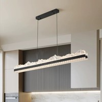 Luminaire suspendu de restaurant en forme de longue bande, éclairage minimaliste pour salon de thé, comptoir de bar, table à manger, style italien, luxe léger