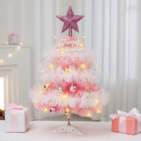 45-60cm Tisch-Mini-Weihnachtsbaum mit warmweißen LED-Lichtern & Sternspitze für Weihnachtsdekoration zu Hause