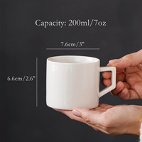 Logo personnalisé moderne de luxe 200ml Unique en céramique blanc mat tasse à café en porcelaine eau thé