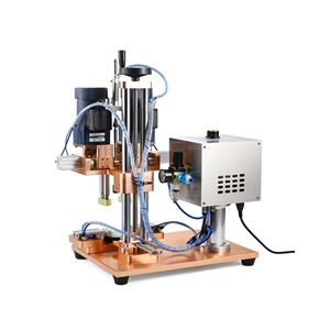 Máquina de tapado de tornillo neumática de escritorio semiautomática, botella pulverizadora de agua y bebida de vidrio, tapas de plástico - Product Image 1