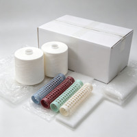 Benang Jahit Polyester Staple Spun Putih Mentah 100% untuk Mesin Jahit, Pasokan Pabrik