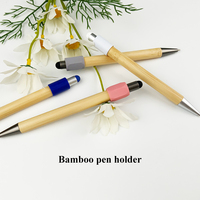Stylo Bille Anti-Stress Amusant en Bambou Écologique avec Fidget Spinner et Bouton Poussoir pour Stylus – Modèle Spin Away