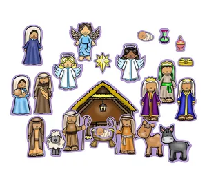 Christmas storytelling birth of baby Jesus children activities precut figures felted nativity felt story board for toddlers