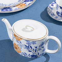 Ensemble d'assiettes mignonnes en porcelaine vaisselle de luxe en porcelaine vaisselle ensemble de vaisselle Bonde chine bols de service ronds assiette pour Halloween