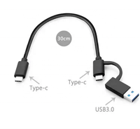 Câble USB3.0 Type-C haute vitesse 10 Gbps Double interface Câble de données pour ordinateur et téléphone portable Matériel plastique
