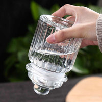 Petit pot à thé et à sucre en verre transparent avec couvercle pour récipient de stockage scellant pour aliments de cuisine