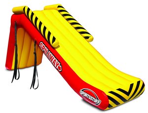 Top Quality <b>Inflatable</b> Dock Water Slide Pontoon Boat Slide Large Yellow Red <b>Floating</b> Slide for Lake Dock Summer Outdoor Fun - Product Image 2