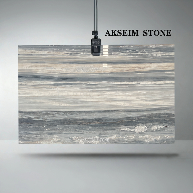 Premium Palissandro Blue Italian Marble Slab Polished Eco-Friendly Waterproof Cut Size Customized Bathroom Vanity Floor Tiles