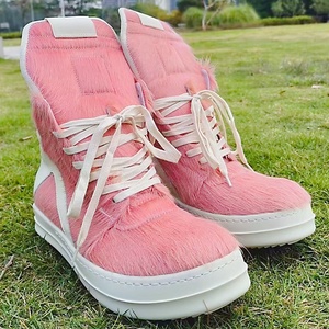 Baskets rétro en cuir pour femmes Owens, chaussures de marche de luxe de marque Rick, chaussures d'extérieur de haute qualité pour hommes à semelle épaisse - Product Image 1