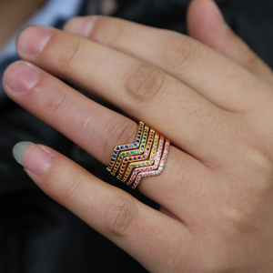 Ensemble de bagues empilables pour femme, bijoux vagues cz éternité, Promotion 2023 - Product Image 6