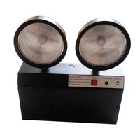 Lampu Darurat LED Twin Head Waktu Kerja Lama Casing Baja Diffuser PC Kegagalan Daya 5W Pemasangan di Permukaan Dinding Hitam