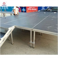 Plateforme de Scène Pliable en Alliage d'Aluminium Réglable 1x2m/1.22x2.44m/1.22x1.22m, Pieds Ajustables, Conception Modulaire, Charge de 1000kg