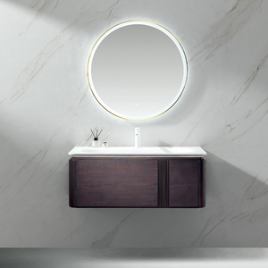 Hot Selling Modern Plywood <b>Bathroom</b> Cabinet with Ceramic Basin LED Smart Mirror <b>Lights</b> <b>Waterproof</b> Vanity for Hotel Apartment - Product Image 4